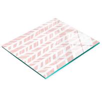 Glass Decorative Board for Serving Snacks Herringbone Pattern 60X52 Cm