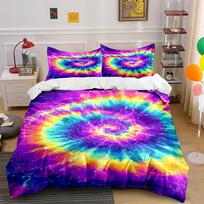 Tie-Dye Spiral Bedding Set Bedding set (1 duvet cover, 2 pillowcases, duvet not included) 135x200cm