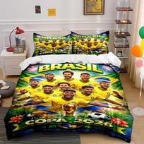 Brazil Soccer Team Copa 2026 Bedding Set Bedding set (1 duvet cover, 2 pillowcases, duvet not included) 135x200cm