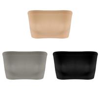 Strapless Non Slip Seamless Gathering Anti Exposure Bandeau Bra For Women S