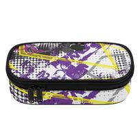 School Pencil Case 300D Polyester Portable Zip Around Closure with Mesh Pocket Removable Divider and Pen Slots for Students One Size