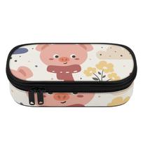 Pencil Case Wear Resistant Polyester Structured Zip Around Closure with Mesh Pocket Removable Divider and Pen Slots for Students One Size