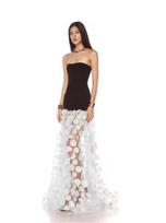 Holiday style, evening dress, banquet, party, tube top flow high-gloss sequined long dress petal skirt dress S
