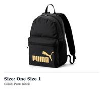 PUMA Polyester Backpack Unisex Pure Black 075487-08 One Size 1