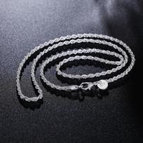 925 sterlingo sidabras Graži 3 mm vytos virvės grandinėlė 16-24 colių vėrinys moterims Mada Vakarėlis Vestuvių aksesuarai Papuošalai 60cm