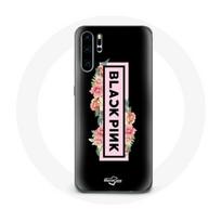 Coque pour Huawei P30 Pro Blackpink Groupe de K-pop Logo Noir Rose Fond Noir