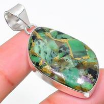 Ruby in Zoisite  Handmade Ethnic 925 Silver Jewelry Pendant 1.97  R0s73