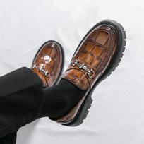 Madingi Nauji Retro Platforminiai Mokasinai Batai Prabangūs Vyriški Storu Padu Vestuviniai Batai Juodi Formalūs Verslo Batai Įsispiriami Laisvalaikio Odiniai Batai 38