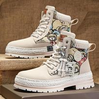 Madingi vyriški aukštakulniai batai Mados tendencija Lauko komfortas Ankle Boot vyrams Suvarstomi batai Retro britiško stiliaus Darbiniai batai Botas Para Hombre 39