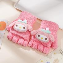 Sanrio My Melody Kuromi Children Warm Gloves Cold-Proof Winter Finger Gloves Plush Screen Touch Warm Children Gifts