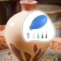 Application Clay Tools Solvent Rubber Squeezable Pottery Tool Squeezing Bottle for DIY blue small ball blue