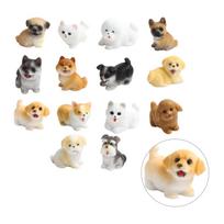14PCS Miniature Resin Dog Figures for Fairy Garden Decor and Collectibles