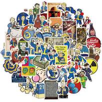 10/50Pcs Fallout Stickers Role Playing DIY Stickers Scrapbooking Phone Luggage Skateboard Waterproof Decals 10pcs
