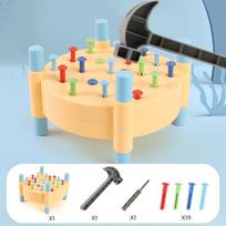 Children Fun Hammer Nail Montessori Toys Learning Life Basic Fine Motor Skills Pounding Sensory Color Educational Autistic Games