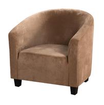 Velvet Club Chair Slipcover Stretch Tub Chair Cover Skid Resistance Furniture Protector Fabric Super Soft Couch Slipcover One Size