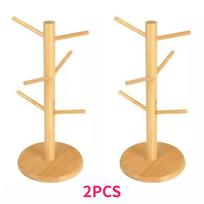 2/4pcs Wooden Pretzel Holders Like Trees for Cups Hair Additions Bracelets with 6 Hanger Mug Rack Table Display Stand Decorative