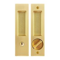 Vintage Zinc Alloy Sliding Door Lock With Key For Pocket Door Hardware Bathroom Privacy Security Hook Latch Handle Satin