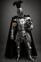 Kryžiuočių Riterio Pilno Šarvo Rinkinys Plieninė Barbuta Šalmas Viduramžių Karių LARP Cosplay Kostiumas gray
