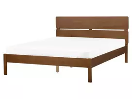 Medinė lova BOISSET 160 x 200 cm tamsiai ruda