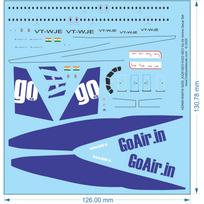 A320 NEO A320 NEO Go Air Airline Decal Set - 1/200 - Water Decal