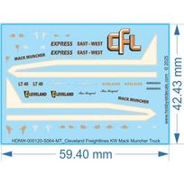 Cleveland Freightlines KW Mack Muncher Truck - 1/64 - Water Decal