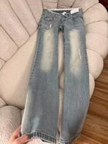 Women's Low Rise Bootcut Jeans Vintage Light Wash Denim Pants Lace Patchwork Loose Flared Trousers Chic Fall Office Streetwear Bottoms S