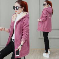 Women's Hooded Long Sleeve Zip Up Hoodie Oversized Fit Commuter Style Fleece Lined Teddy Coat Warm Winter Jacket Top M