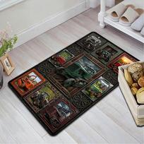 Vintage Tractor Gallery Pattern Rug Floor Mat for Living Room or Bedroom Soft and Comfortable Carpet a Gift for Birthday and Holiday. 40x60cm( 15x23in )