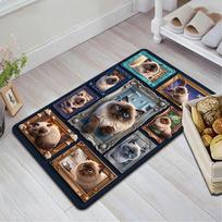 Cat Portraits Pattern Rug Floor Mat for Living Room or Bedroom Soft and Comfortable Carpet a Gift for Birthday and Holiday. 40x60cm( 15x23in )
