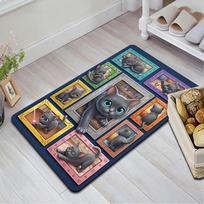 Cat Frames Collection Pattern Rug Floor Mat for Living Room or Bedroom Soft and Comfortable Carpet a Gift for Birthday and Holiday. 40x60cm( 15x23in )