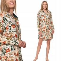Buttoned Nightgown Viscose Women's Pajamas with Long Sleeves MORAJ M PATT2