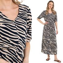 Lightweight Women's Maxi Dress, 100% Viscose, Elastic Waist, MORAJ XXL PATT 2