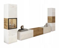 Modern 180 TV set with a display cabinet and a LED column for the living room