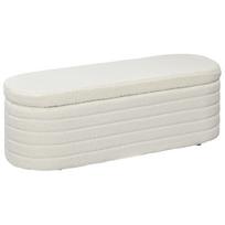 Bed Bench, Storage, Teddy Fleece, 116x41x40.5cm, Cream White 116 x 41 x 40.5 cm