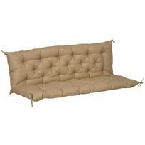 3-Seater Bench Cushion 150x98x8 cm Bench Pad with Ties, Bench Cushion for Garden Furniture, Swing Bench, Khaki 150 x 98 x 8 cm