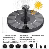 Outdoor Solar Fountain Pump with Battery Storage and Bright LED Light for Ponds and Water Circulation 18cm Ordinary 3.0W black