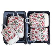 4pcs/set Printed Compression Storage Bag Foldable Luggage Storage Bags Set  Business Trip Style3