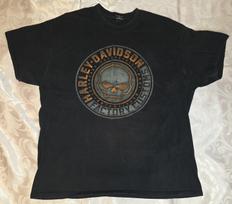 Harley Davidson Factory Customs El Paso Texas Skull Tshirt Mens XL Double-sided Unisex T-Shirt XL