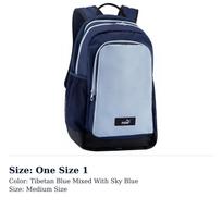 PUMA Polyester Backpack Medium Unisex Navy Blue Sky Blue 090697-10 One Size 1