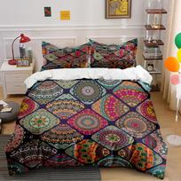 Bohemian Mosaic Pattern Bedding Set Bedding set (1 duvet cover, 2 pillowcases, duvet not included) 135x200cm