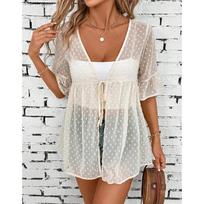 Women Summer Chiffon Boho Beach Bikini Cover Cardigan Top Sunscreen Shirt Blouse XXL