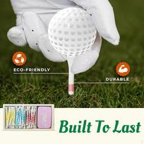Golf Tees Bulk Training Aid Unbreakable Accessories with Storage Box, Sign for Outdoor Sports Pink Box
