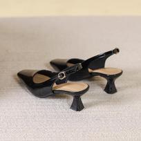 Square head rear empty single shoes new bag head sandals women's patent leather word with high heels stiletto 34