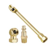 2 Way Connection Heavy Duty Air Chuck Set 1/4 Inch Ball Chuck Tire Inflator Dual for Head Air Chuck Standard Male Quick 1