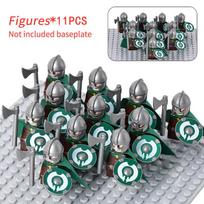 11PCS LOTR Elves Soldier Orcs Army Figures Armor Guard Warrior Archer Medieval Knights Building Blocks Bricks toys for kid gifts