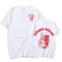 Vintage Doner Kebab Print T-shirt Graphic T-shirt High Quality Men's and Women's Short Sleeved T-shirts Men's Street Wear Tops S