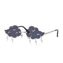 Lightning Pendent Sunglasses Funny Clouds Shaped Sunglasses Rim-Free Sunglasses 90s Disco Party Spectacles Sun Spectacles Steampunk