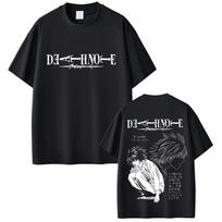 Anime Death Note marškinėliai Yagami Light Grafiniai marškinėliai Vyrams Moterims Animacinis Manga Dydžio Marškinėliai 90-ųjų Vintage Streetwear 4XL black