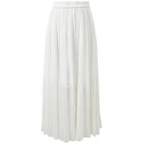 Sancai High-Waist Pleated Chiffon A-Line Long Skirt M