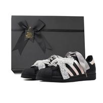 Adidas Originals SUPERSTAR Shell Head 2.0 Ballet Waltz Lightweight Low top Skateboard Shoes Unisex Black Silver EG4959(Team384-BOX) 35⅔